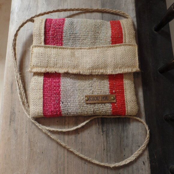 IOIQU Peru Handbags - Made in Peru Burlap crossbody NWOT IOIQU Brand with long straps